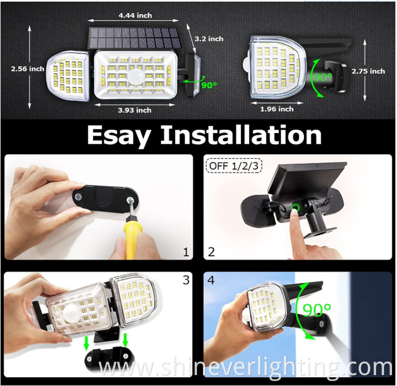 Solar-powered LED wall light